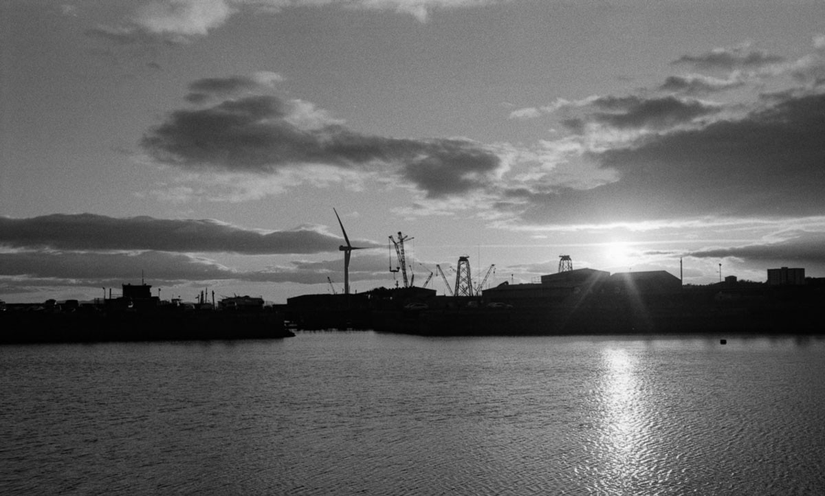 film photographer - sunset at methid docks