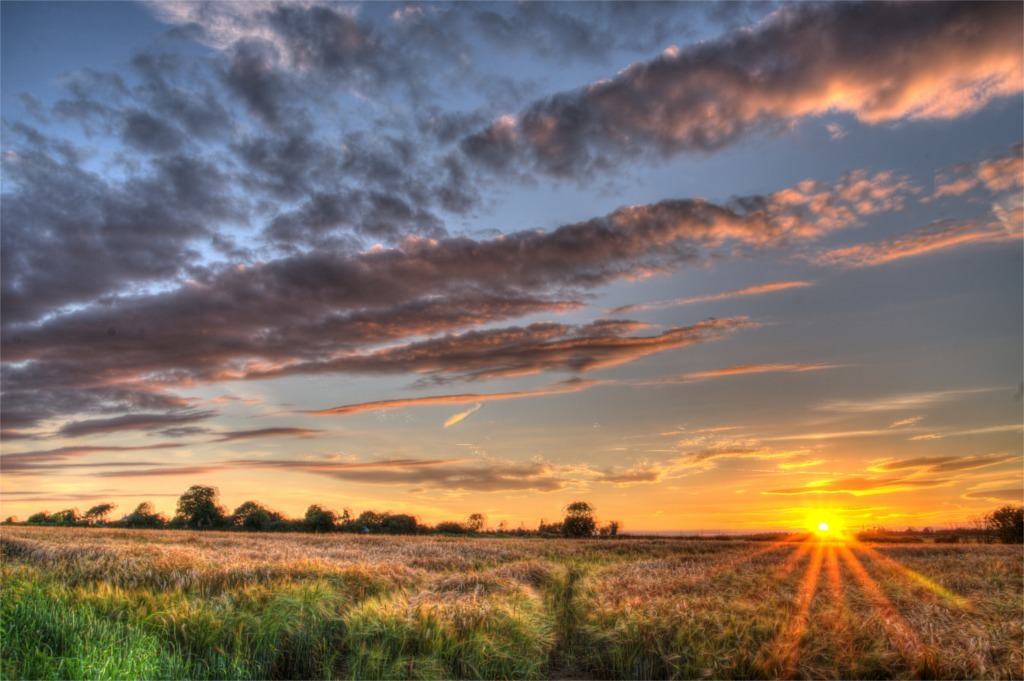 Image of farmer field in Saxilby, Lincolnshire - using bracketing/HDR